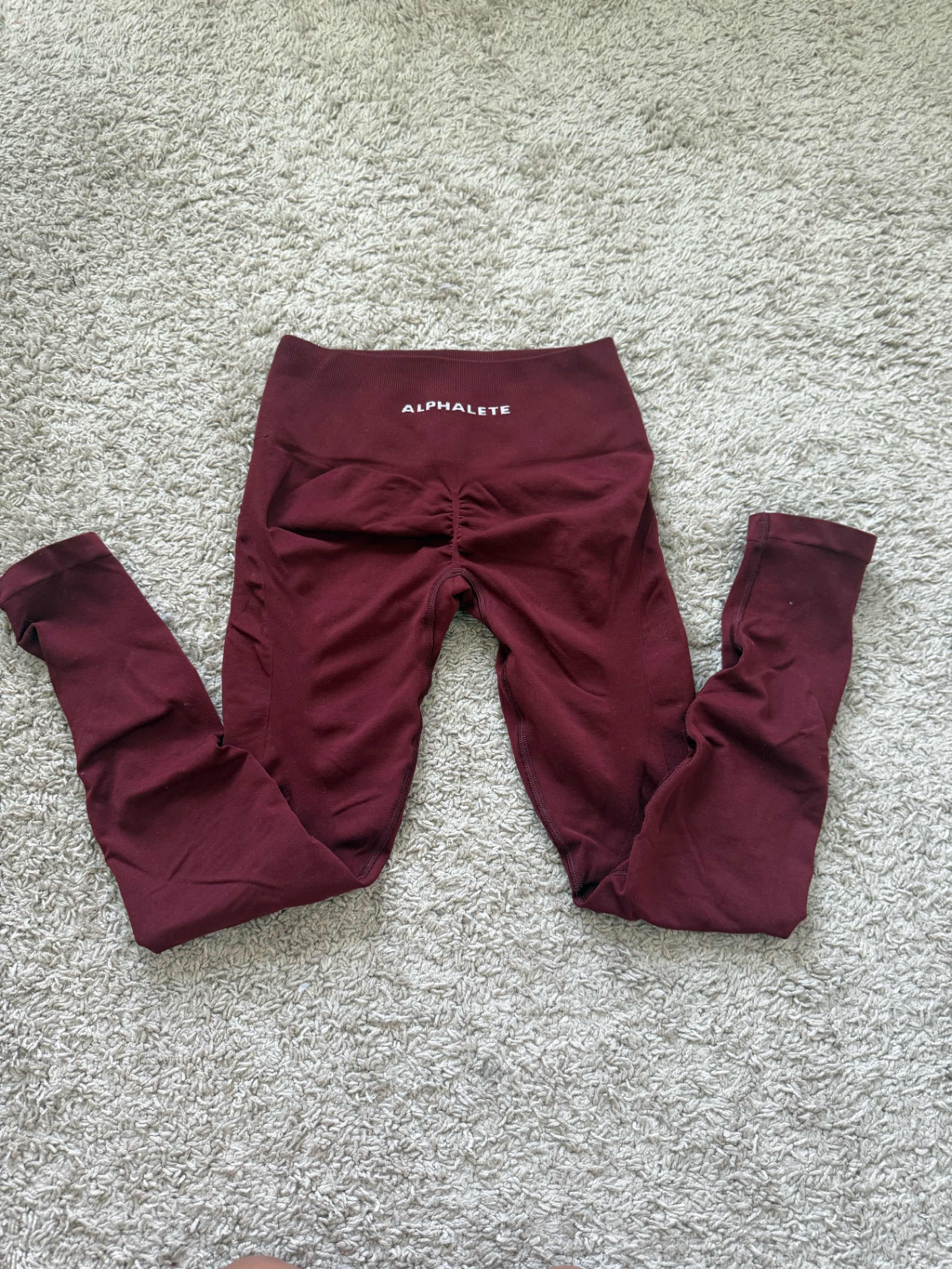 Alphalete Women Maroon High-Waist Leggings Size Medium